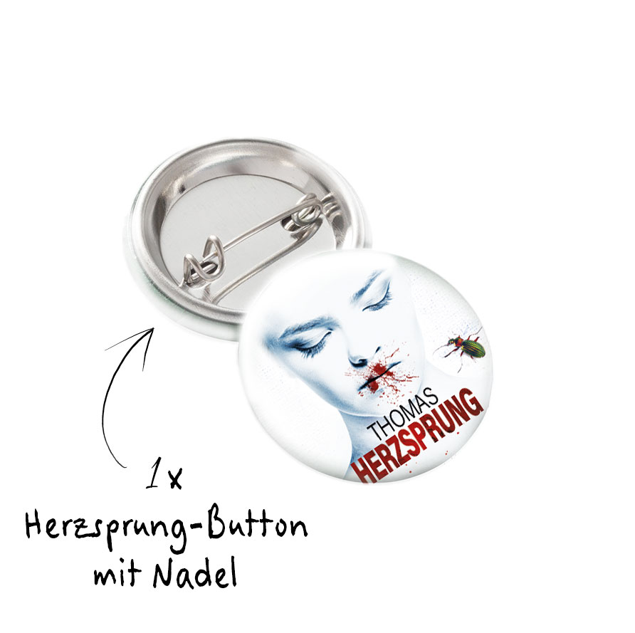 Button mit Nadel  »Herzsprung«